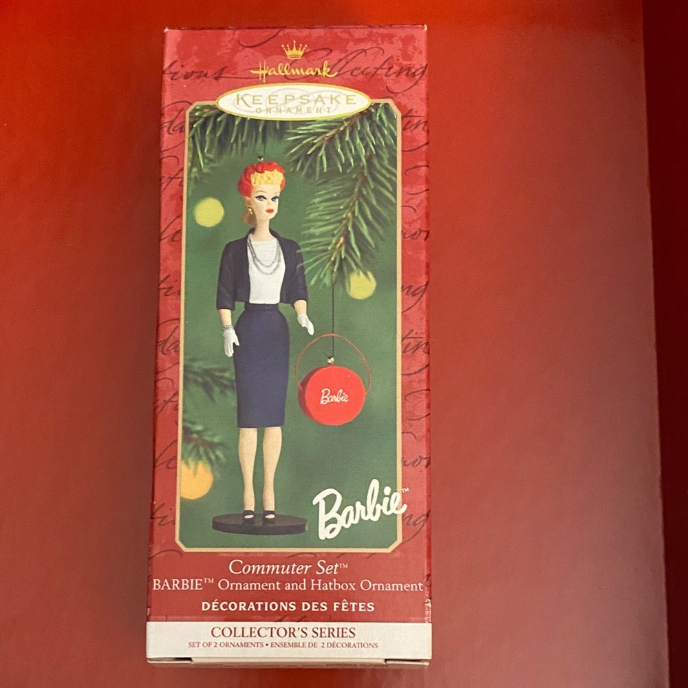 Hallmark Keepsake Barbie Ornament with Red and Blue Accents